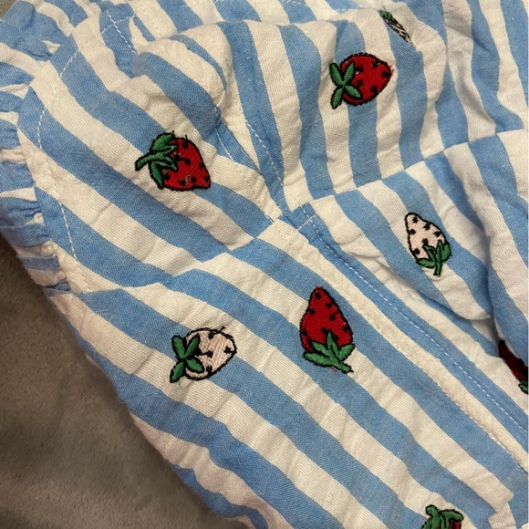 New! Anthropologie Maeve Blue White Striped Embroidered Cami Top 27897 - Picture 8 of 9